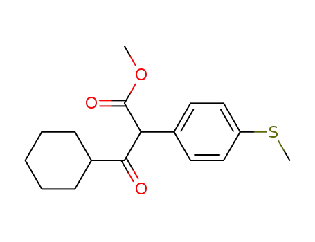 Molecular Structure of 691881-03-5 (methyl 3-cyclohexyl-2-(4-methylthiophenyl)-3-oxo-propanoate)