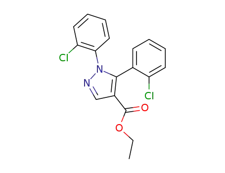 Molecular Structure of 797053-23-7 (1,5-bis-(2-chloro-phenyl)-1<i>H</i>-pyrazole-4-carboxylic acid ethyl ester)