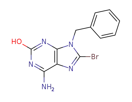Molecular Structure of 565473-07-6 (2H-Purin-2-one, 6-amino-8-bromo-1,9-dihydro-9-(phenylmethyl)-)