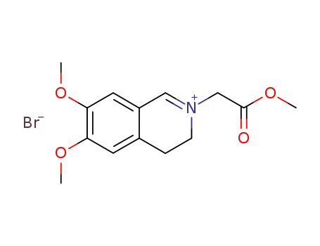 Molecular Structure of 84690-25-5 (Isoquinolinium, 3,4-dihydro-6,7-dimethoxy-2-(2-methoxy-2-oxoethyl)-,bromide)