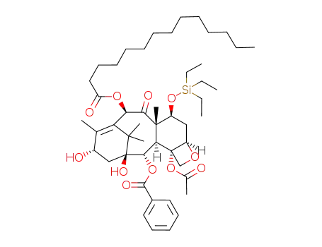 Molecular Structure of 618428-08-3 (7-triethylsilyl-10-tetradecanoyl-10-deacetylbaccatin III)