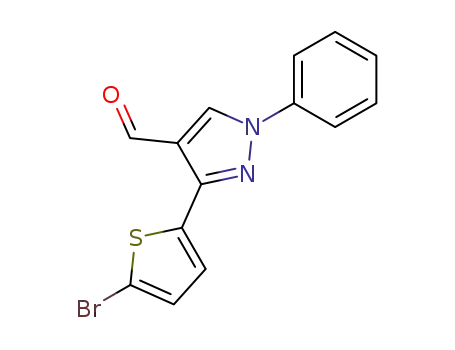 Molecular Structure of 274900-91-3 (3-(5-bromo-2-thienyl)-1-phenyl-1H-pyrazole-4-carboxaldehyde)