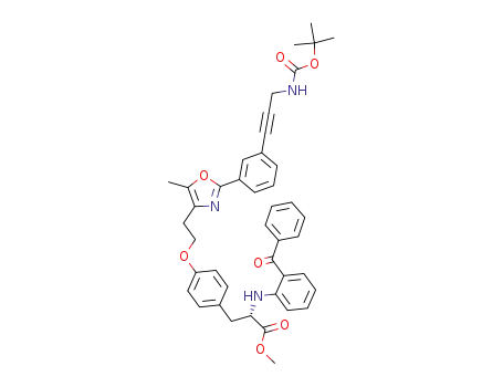 L-Tyrosine,
N-(2-benzoylphenyl)-O-[2-[2-[3-[3-[[(1,1-dimethylethoxy)carbonyl]amino]
-1-propynyl]phenyl]-5-methyl-4-oxazolyl]ethyl]-, methyl ester