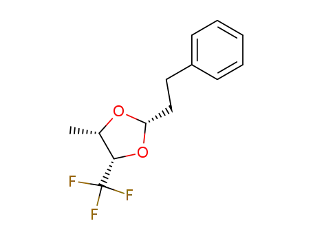 Molecular Structure of 842120-21-2 (1,3-Dioxolane, 4-methyl-2-(2-phenylethyl)-5-(trifluoromethyl)-,
(2S,4S,5S)-)