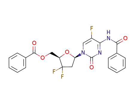 5-fluoro-N<sup>4</sup>-benzoyl-1-(5-O-benzoyl-2,3-dideoxy-3,3-difluoro-β-D-ribofuranosyl)cytosine