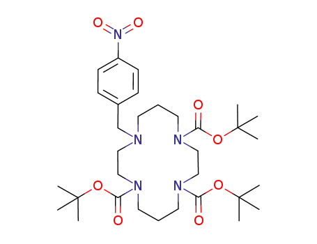 Molecular Structure of 850141-57-0 (1,4,8,11-Tetraazacyclotetradecane-1,4,8-tricarboxylic acid,
11-[(4-nitrophenyl)methyl]-, tris(1,1-dimethylethyl) ester)