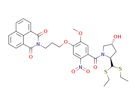 Molecular Structure of 625123-60-6 (2-(3-{4-[(2S,4R)-2-(Bis-ethylsulfanyl-methyl)-4-hydroxy-pyrrolidine-1-carbonyl]-2-methoxy-5-nitro-phenoxy}-propyl)-benzo[de]isoquinoline-1,3-dione)