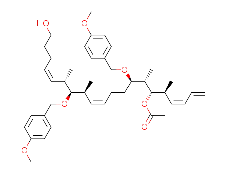 Acetic acid (6Z,11Z)-(1S,2S,3R,8S,9S,10S)-15-hydroxy-3,9-bis-(4-methoxy-benzyloxy)-2,8,10-trimethyl-1-((Z)-(S)-1-methyl-penta-2,4-dienyl)-pentadeca-6,11-dienyl ester