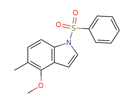 Molecular Structure of 770729-08-3 (1H-Indole, 4-methoxy-5-methyl-1-(phenylsulfonyl)-)