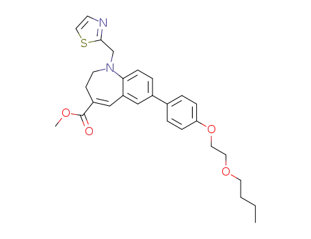 Molecular Structure of 719297-14-0 (methyl 7-{4-[2-(butoxy)ethoxy]phenyl}-1-[(thiazol-2-yl)methyl]-2,3-dihydro-1H-1-benzazepine-4-carboxylate)