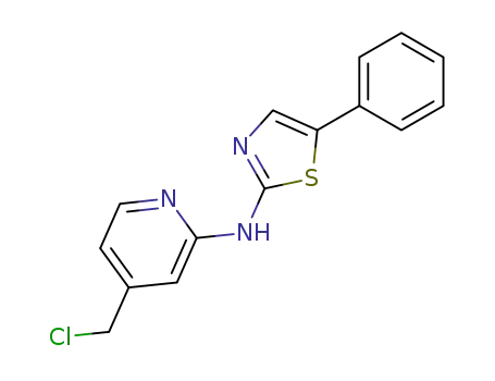 Molecular Structure of 329794-12-9 ((4-chloromethylpyridin-2-yl)(5-phenylthiazol-2-yl)amine)