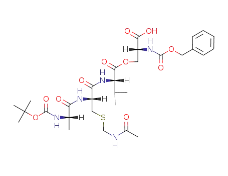 Molecular Structure of 82662-00-8 (N-benzyloxycarbonyl-O-(N-t-butyloxycarbonyl-L-alanyl-S-acetamidomethyl-L-cysteinyl-L-valyl)-D-serine)