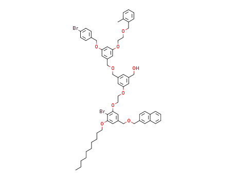 (3-{3-(4-bromo-benzyloxy)-5-[2-(2-methyl-benzyloxy)-ethoxy]-benzyloxymethyl}-5-{2-[2-bromo-3-decyloxy-5-(naphthalen-2-ylmethoxymethyl)-phenoxy]-ethoxy}-phenyl)-methanol