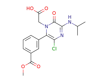 3-(1-carboxymethyl-3-chloro-5-isopropylamino-6-oxo-1,6-dihydro-pyrazin-2-yl)-benzoic acid methyl ester
