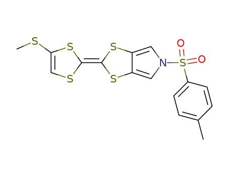 5H-1,3-Dithiolo[4,5-c]pyrrole,
5-[(4-methylphenyl)sulfonyl]-2-[4-(methylthio)-1,3-dithiol-2-ylidene]-