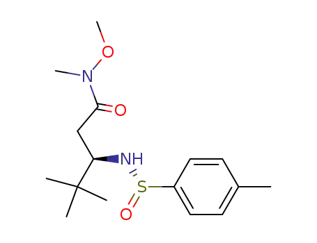 Pentanamide,
N-methoxy-N,4,4-trimethyl-3-[[(S)-(4-methylphenyl)sulfinyl]amino]-, (3R)-