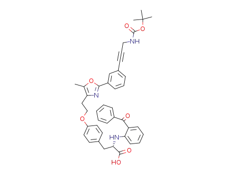 L-Tyrosine,
N-(2-benzoylphenyl)-O-[2-[2-[3-[3-[[(1,1-dimethylethoxy)carbonyl]amino]
-1-propynyl]phenyl]-5-methyl-4-oxazolyl]ethyl]-