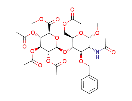 methyl 2-acetamido-6-O-acetyl-3-O-benzyl-2-deoxy-4-O-(methyl 2,3,4-tri-O-acetyl-β-D-glucopyranosyluronate)-α-D-glucopyranoside