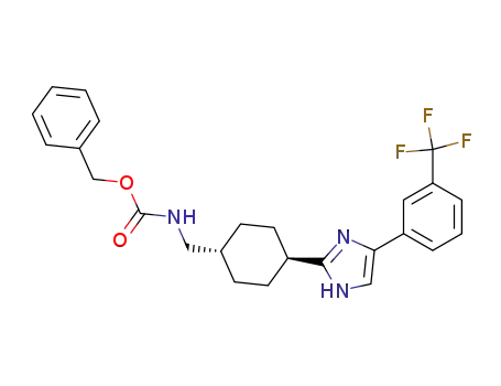 Molecular Structure of 519058-33-4 (Carbamic acid,
[[trans-4-[4-[3-(trifluoromethyl)phenyl]-1H-imidazol-2-yl]cyclohexyl]methyl
]-, phenylmethyl ester)