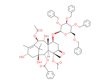 Molecular Structure of 548484-73-7 (7-(2',3',4',6'-tetra-O-benzyl-β-D-glucopyranosyloxy)-9-dihydrobaccatin III)