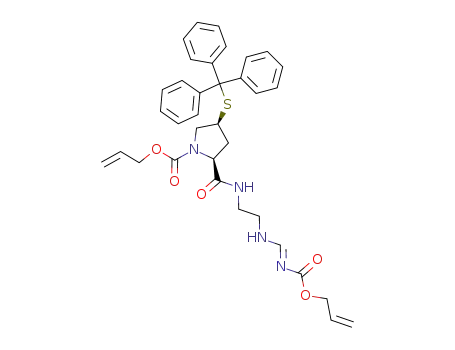 (2S,4S)-2-(2-{[(E)-Allyloxycarbonylimino-methyl]-amino}-ethylcarbamoyl)-4-tritylsulfanyl-pyrrolidine-1-carboxylic acid allyl ester