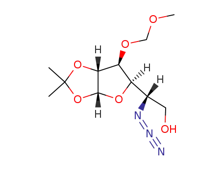 Molecular Structure of 845778-49-6 (5-azido-5-deoxy-1,2-O-isopropylidene-3-O-methoxymethyl-β-L-idofuranose)