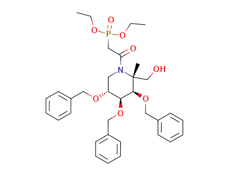 (2R,3R,4S,5R)-3,4,5-tris(benzyloxy)-1-[2'-(diethoxyphosphoryl)acetyl]-2-hydroxymethyl-2-methylpiperidine