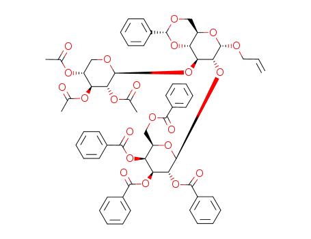 allyl 4,6-O-benzylidene-2-O-(2,3,4,6-tetra-O-benzoyl-β-D-galactopyranosyl)-3-O-(2,3,4-tri-O-acetyl-β-D-xylopyranosyl)-α-D-glucopyranoside