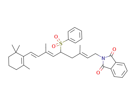 Molecular Structure of 791102-86-8 (2-[(2E,6E,8E)-5-Benzenesulfonyl-3,7-dimethyl-9-(2,6,6-trimethyl-cyclohex-1-enyl)-nona-2,6,8-trienyl]-isoindole-1,3-dione)
