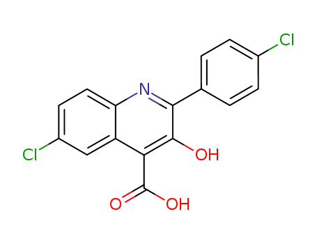 Molecular Structure of 122262-53-7 (4-Quinolinecarboxylic acid, 6-chloro-2-(4-chlorophenyl)-3-hydroxy-)