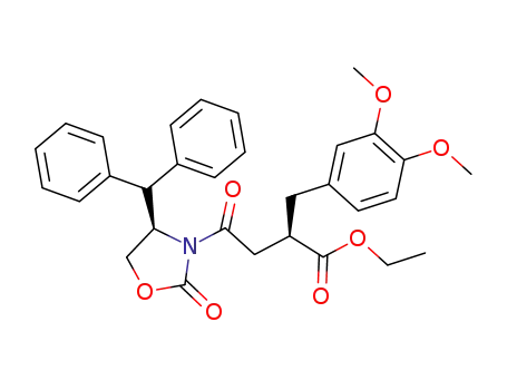 (4R)-4-(diphenylmethyl)-3-[(3R)-3-(ethoxycarbonyl)-4-(3',4'-dimethoxyphenyl)]butanoyl-2-oxazolidinone