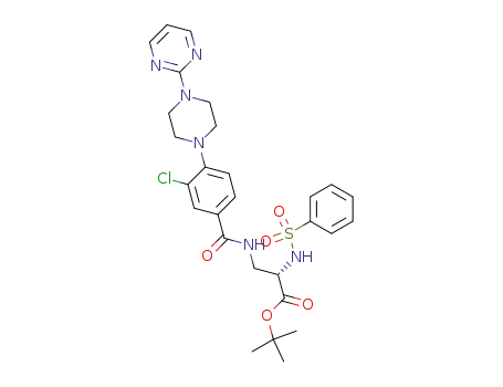 tert-butyl (2S)-benzenesulfonylamino-3-[3-chloro-4-{4-(pyrimidin-2-yl)piperazin-1-yl}benzoylamino]propionate
