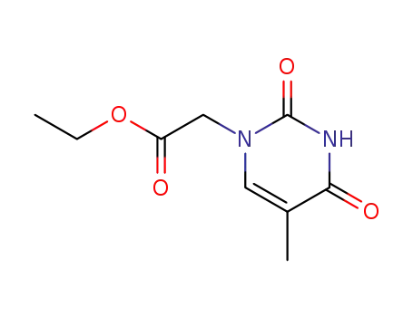 Molecular Structure of 55036-34-5 (ethyl 2-(5-methyl-2,4-dioxo-3,4-dihydropyrimidin-1(2H)-yl)acetate)