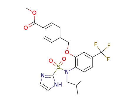 Molecular Structure of 909897-26-3 (methyl 4-{[2-{isobutyl[(1H-imidazol-2-yl)sulfonyl]amino}-5-(trifluoromethyl)phenoxy]methyl}benzoate)