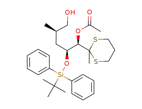 Acetic acid (1R,2S,4R)-2-(tert-butyl-diphenyl-silanyloxy)-5-hydroxy-4-methyl-1-(2-methyl-[1,3]dithian-2-yl)-pentyl ester