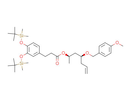 3-[3,4-Bis-(tert-butyl-dimethyl-silanyloxy)-phenyl]-propionic acid (1R,3S)-3-(4-methoxy-benzyloxy)-1-methyl-hex-5-enyl ester