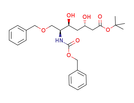 7-benzyloxy-6-benzyloxycarbonylamino-3,5-dihydroxy-heptanoic acid <i>tert</i>-butyl ester