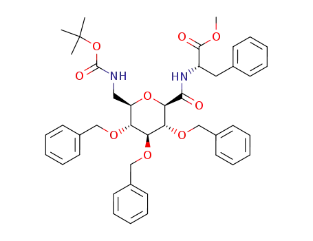 (S)-3-Phenyl-2-{[(2R,3R,4S,5R,6R)-3,4,5-tris-benzyloxy-6-(tert-butoxycarbonylamino-methyl)-tetrahydro-pyran-2-carbonyl]-amino}-propionic acid methyl ester