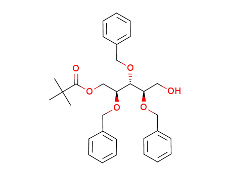 Molecular Structure of 909715-58-8 (2,3,4-tri-O-benzyl-1-O-pivaloyl-D-ribitol)