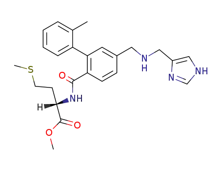 Molecular Structure of 344900-92-1 (L-Methionine,
N-[[5-[[(1H-imidazol-4-ylmethyl)amino]methyl]-2'-methyl[1,1'-biphenyl]-2-
yl]carbonyl]-, methyl ester)