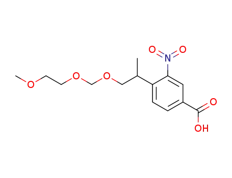 Molecular Structure of 777864-71-8 (4-{2-[(2-methoxyethoxy)methoxy]-1-methylethyl}-3-nitrobenzoic acid)