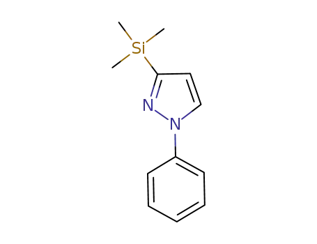 Molecular Structure of 920984-29-8 (1H-Pyrazole, 1-phenyl-3-(trimethylsilyl)-)