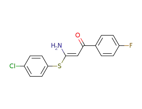 Molecular Structure of 870678-48-1 ((2E)-3-amino-3-[(4-chlorophenyl)thio]-1-(4-fluorophenyl)prop-2-en-1-one)