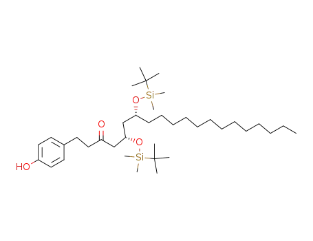 Molecular Structure of 913814-44-5 ((5S,7R)-5,7-di[1-(tert-butyl)-1,1-dimethylsilyl]oxy-1-(4-hydroxyphenyl)icosan-3-one)