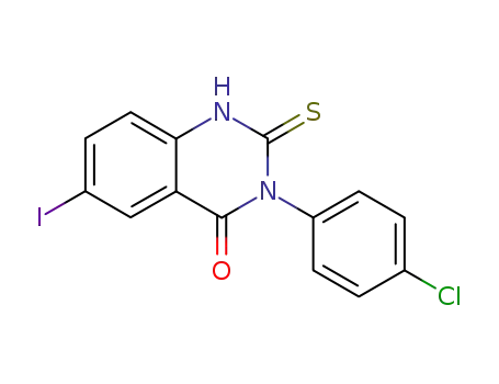 Molecular Structure of 18741-42-9 (4(1H)-Quinazolinone, 3-(4-chlorophenyl)-2,3-dihydro-6-iodo-2-thioxo-)