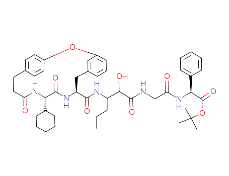 [12S,9S]-(2-{3-[(12-cyclohexyl-11,14-dioxo-2-oxa-10,13-diazatricyclo[15.2.2.1<sup>3,7</sup>]docosa-1<sup>(20)</sup>,3<sup>(22)</sup>,4,6,17<sup>(21)</sup>,18-hexaene-9-carbonyl)amino]-2-hydroxyhexanoylamino}acetylamino)-[S]-phenylacetic acid tert-butyl ester