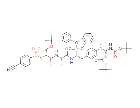 diphenyl 1-[(N-p-cyanobenzenesulfonyl-O-tert-butyl-D-seryl)-L-alanyl]amino-2-[4-(N,N'-bis(tert-butyloxycarbonyl)guanidino)phenyl]ethanephosphonate