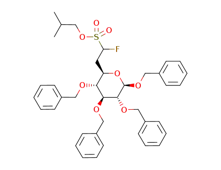 benzyl 6-deoxy-6-[(isobutylsulfono)fluoromethyl]-2,3,4-tri-O-benzyl-β-D-glucopyranoside