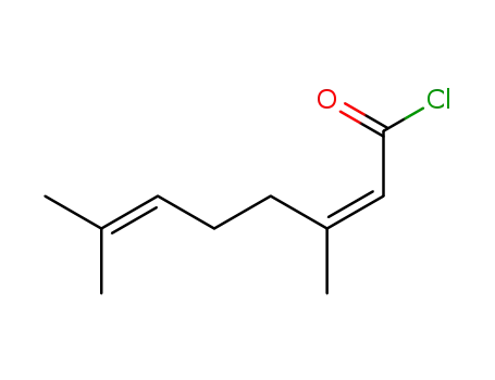 Molecular Structure of 56001-53-7 (2,6-Octadienoyl chloride, 3,7-dimethyl-, (Z)-)