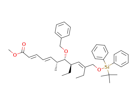 (2E,4E,9E)-(6R,7S,8R)-7-Benzyloxy-10-(tert-butyl-diphenyl-silanyloxymethyl)-8-ethyl-6-methyl-dodeca-2,4,9-trienoic acid methyl ester
